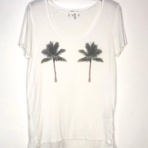 PINK VS White Palm Tree Top SIZE XS / S side slits